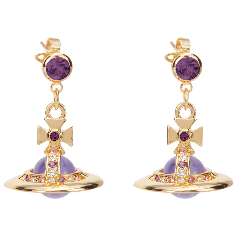 Fashion Women's Jewelry For Vivienne West Queen Zircon 10mm Transparent Beads 3D Saturn Stud Earrings Punk Style Ins Same Gift
Fashion Women's Jewelry For Vivienne West Queen Zircon 10mm Transparent Beads 3D Saturn Stud Earrings Punk Style Ins Same Gift