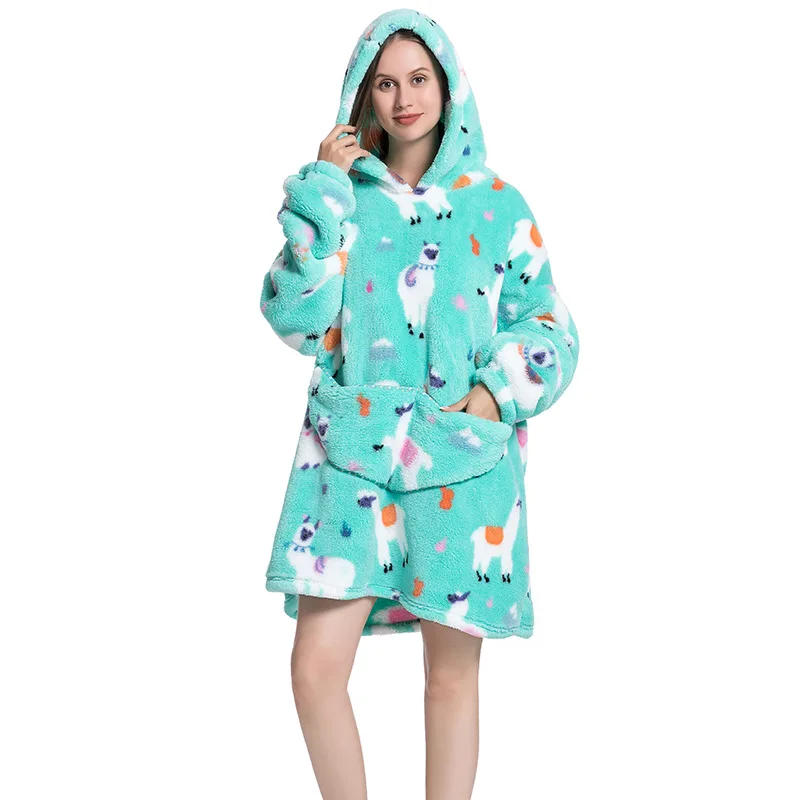 Nordic Alpaca Oversized Cartoon Hoodie Sweatshirt Wearable Blanket Parent-child Wear Fleece Warm Sleepwear Lazy TV Giant Blanket
Nordic Alpaca Oversized Cartoon Hoodie Sweatshirt Wearable Blanket Parent-child Wear Fleece Warm Sleepwear Lazy TV Giant Blanket