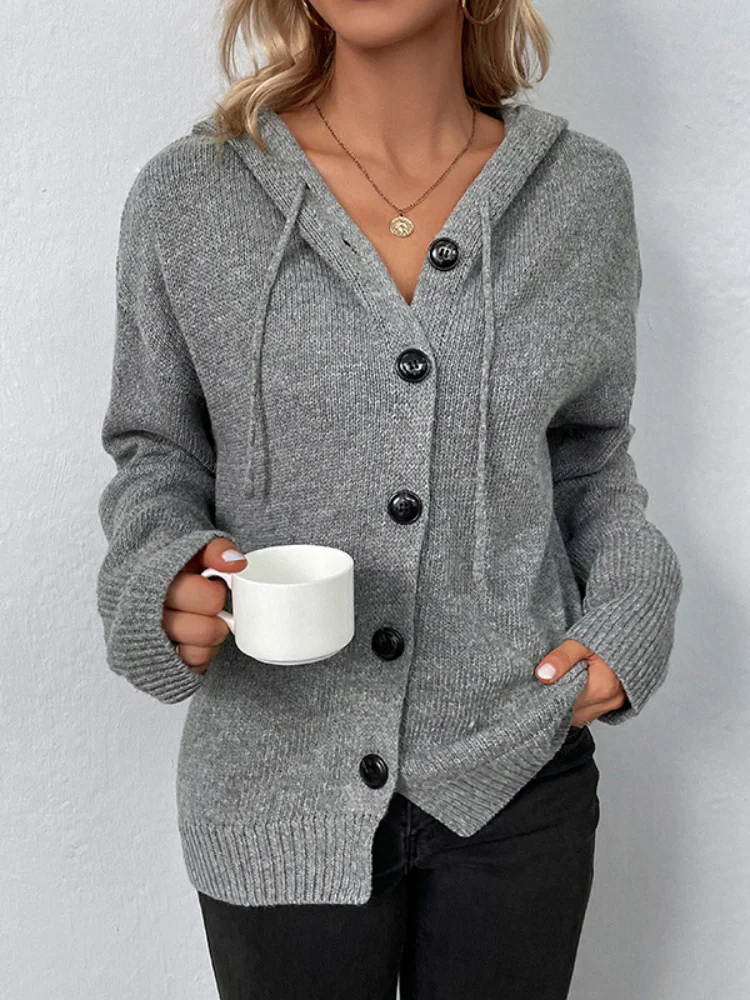 2023 Autumn Winter Women's Hooded Cardigan Sweater Women Cardigan Knitted Jacket Coat Casual Oversize V-neck Buttons Jumpers
2023 Autumn Winter Women's Hooded Cardigan Sweater Women Cardigan Knitted Jacket Coat Casual Oversize V-neck Buttons Jumpers