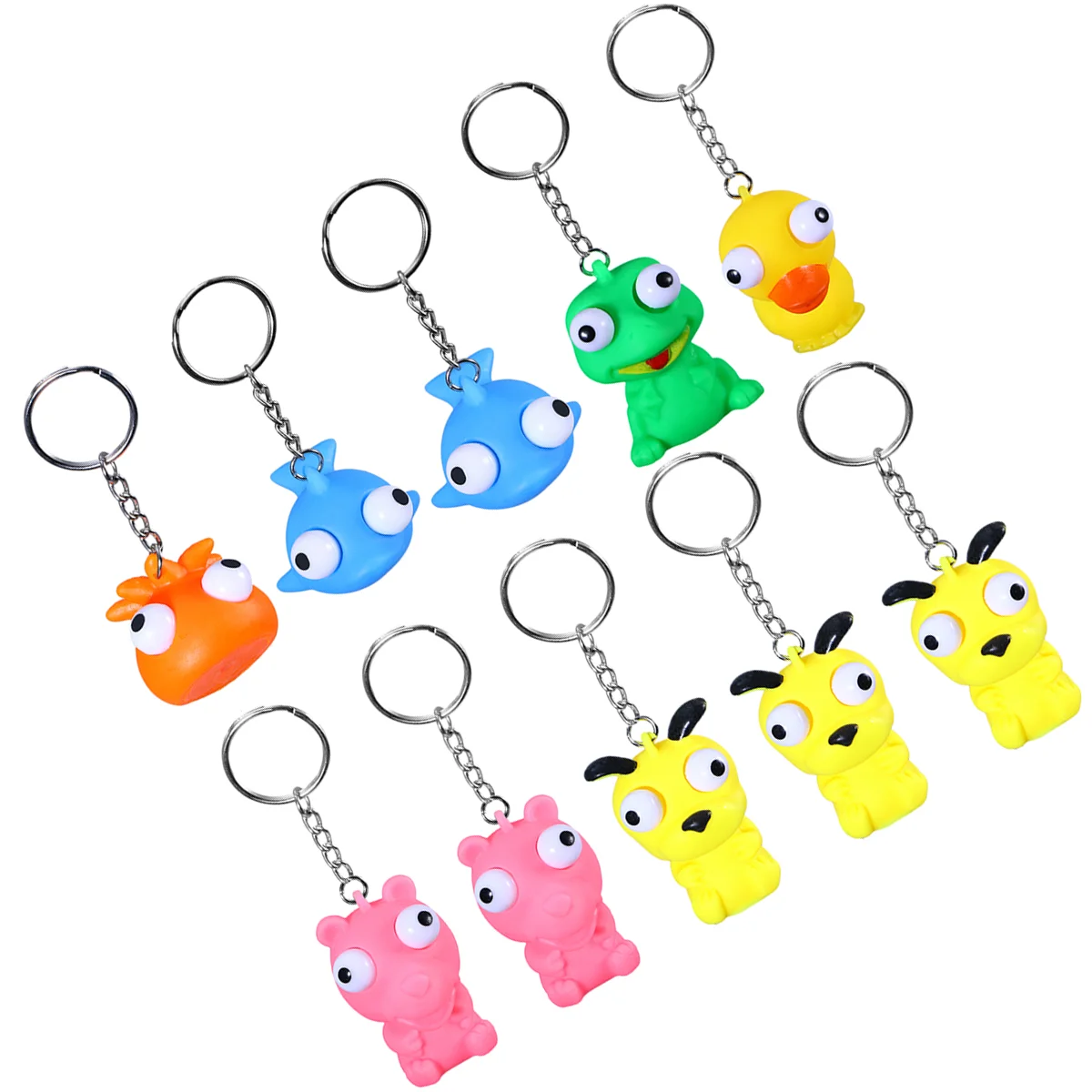 

10pc Popping Eyes Keychain Squeezing Toys Fun Squeeze Toys for Kids Party Favor Goodie Bag Fillers Stray
