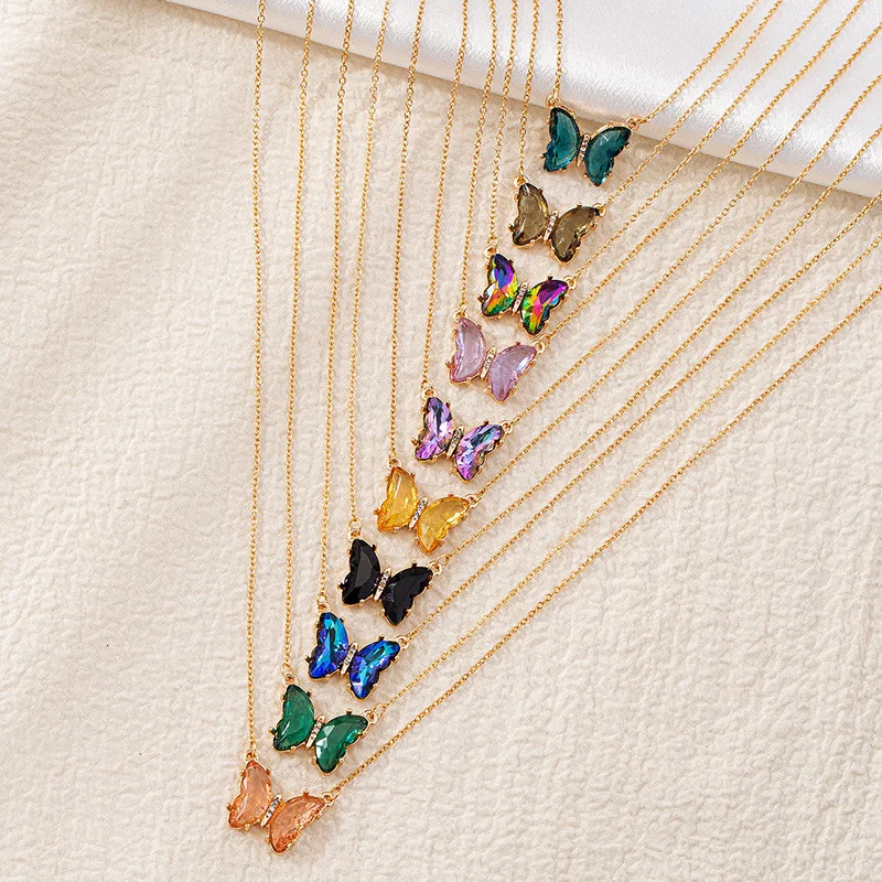 Gold Color Slim Chain Necklaces Multicolor Butterfly Pendent Necklace Jewelry for Women Sweater Dress Accessories Necklaces Gift
Gold Color Slim Chain Necklaces Multicolor Butterfly Pendent Necklace Jewelry for Women Sweater Dress Accessories Necklaces Gift