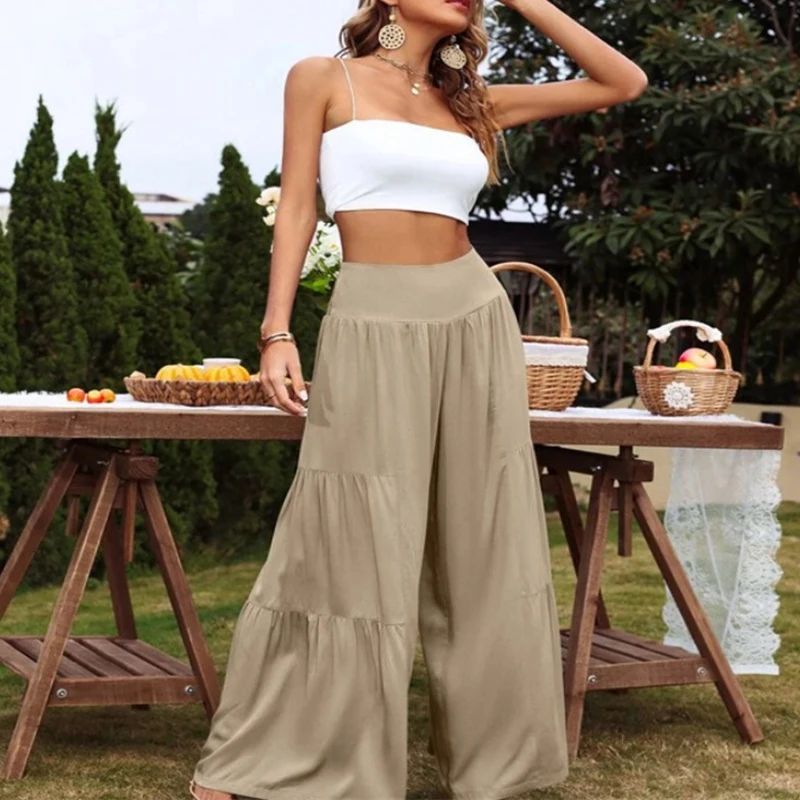 2022 Europe and America summer new temperament women's casual pants high waist loose wide leg pants pleated pants
2022 Europe and America summer new temperament women's casual pants high waist loose wide leg pants pleated pants