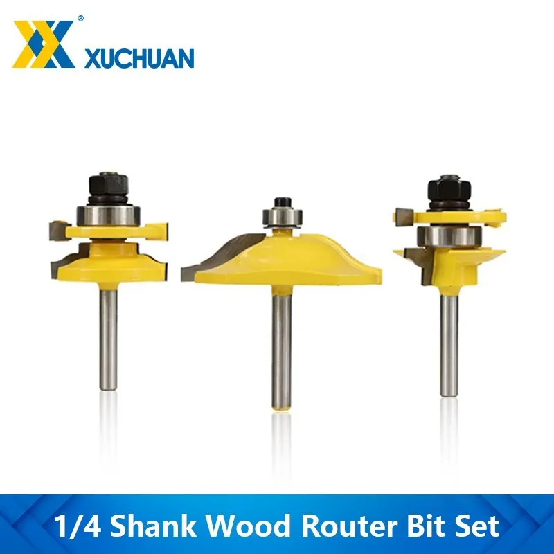 1/4" Shank Wood Router Bit 3pcs Tenon Cutter Woodworking Tools Carbide Raised Panel Cabinet Door Router Bit Set
1/4" Shank Wood Router Bit 3pcs Tenon Cutter Woodworking Tools Carbide Raised Panel Cabinet Door Router Bit Set