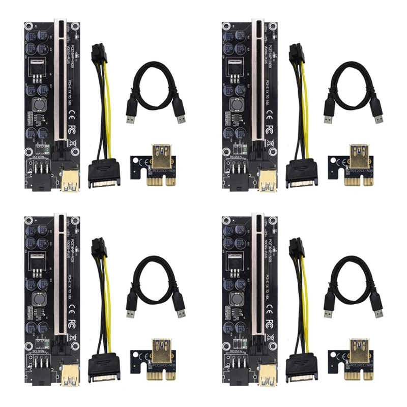4X VER009S Plus PCIE Riser Card Ver 009S Sata 15 Pin To 6 Pin Express 1X 4X 8X 16X Adapter Extender Mining Miner
4X VER009S Plus PCIE Riser Card Ver 009S Sata 15 Pin To 6 Pin Express 1X 4X 8X 16X Adapter Extender Mining Miner