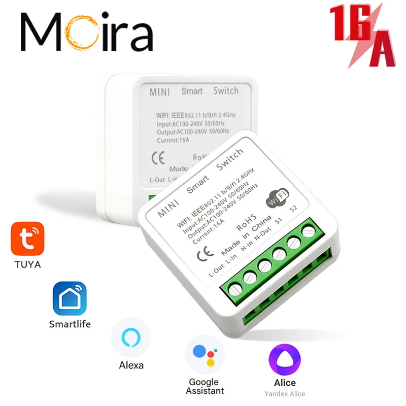 Умный выключатель Tuya Mini 16 А, двухрежимный переключатель с поддержкой Wi-Fi и приложения Smart Life, работает с Alexa Google Home
Умный выключатель Tuya Mini 16 А, двухрежимный переключатель с поддержкой Wi-Fi и приложения Smart Life, работает с Alexa Google Home