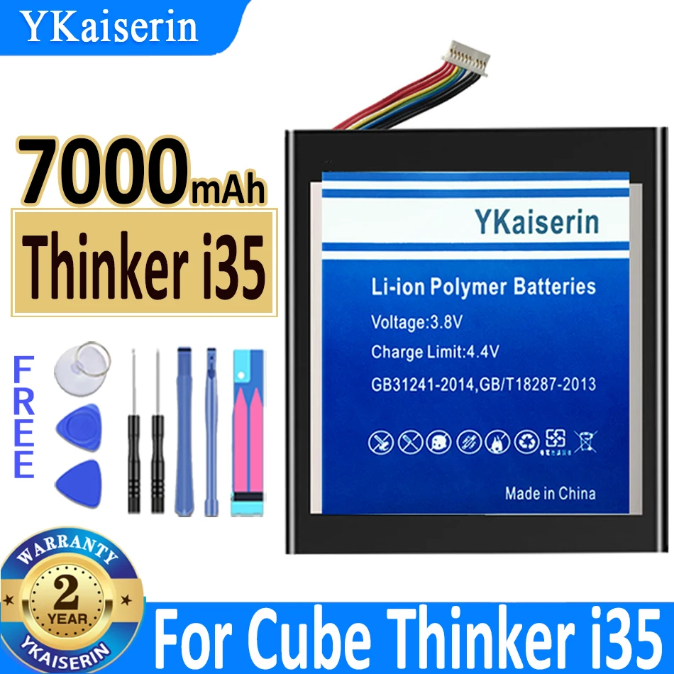 YKaiserin 7000mAh Battery for ALLDOCUBE Cube Thinker i35 Tablet PC Kubi New Li Polymer Rechargeable Pack 10 Lines+Plug
YKaiserin 7000mAh Battery for ALLDOCUBE Cube Thinker i35 Tablet PC Kubi New Li Polymer Rechargeable Pack 10 Lines+Plug
