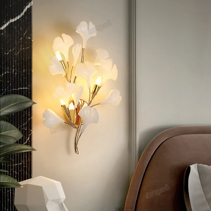 Artpad Modern Wall Lights Porcelain Leaves Bedroom Wall Decoration Lampshade LED Lighting Fixture for Home Decor Gold Lamps
Artpad Modern Wall Lights Porcelain Leaves Bedroom Wall Decoration Lampshade LED Lighting Fixture for Home Decor Gold Lamps