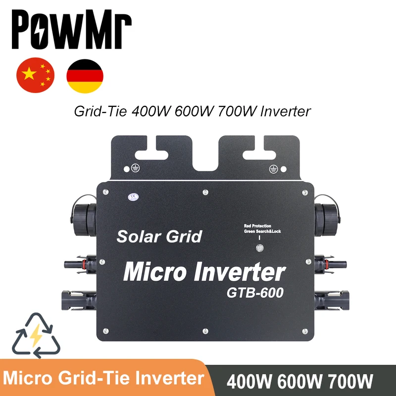 

400W 600W 700W MPPT Pure Sine Wave Grid-Tie Solar Inverter DC 220V IP65 Waterproof Support WiFi Connection for Solar System