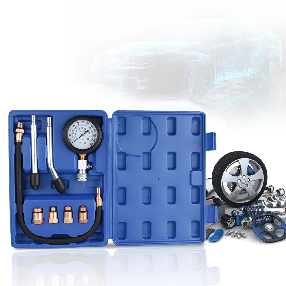 

Автомобильный бензиновый двигатель 0-300psi, автоматический компрессионный бензиновый тестер, комплект для измерения давления, устройство для проверки давления в цилиндре и газе, автомобиль