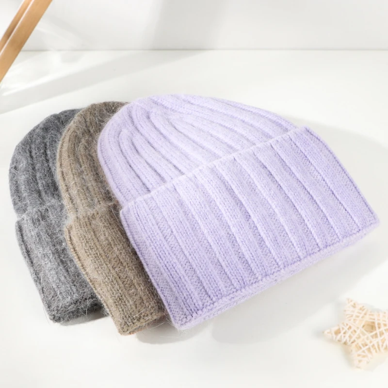 Korean Rabbit Fur Beanies for Women New Vertical Strip Knitted Hat Winter Warm Angola Hat Female Fashion Fluffy Skullies Hat
Korean Rabbit Fur Beanies for Women New Vertical Strip Knitted Hat Winter Warm Angola Hat Female Fashion Fluffy Skullies Hat