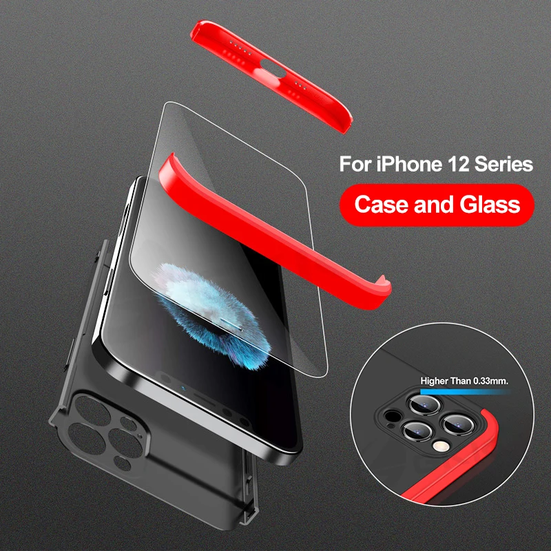 GKK For iPhone 12 Case 360 Full Protection With Glass 3 in 1 Shockproof Anti-fingerprint Matte Hard Cover For iPhone 12 Shell
GKK For iPhone 12 Case 360 Full Protection With Glass 3 in 1 Shockproof Anti-fingerprint Matte Hard Cover For iPhone 12 Shell