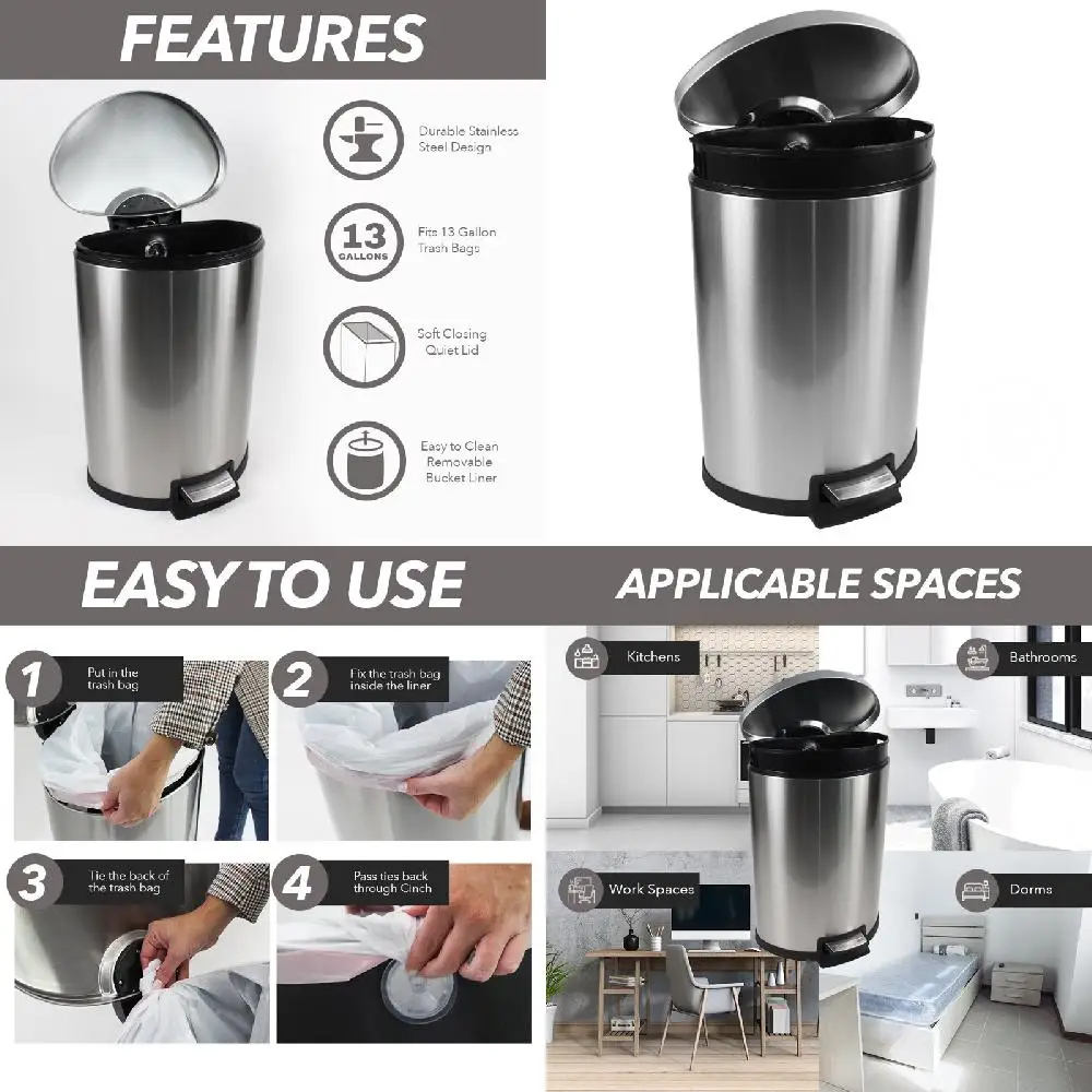 "Semi-Round Stainless Steel Trash Can: Stunning, Durable & Elegant – Perfect for Home or Office Use" (128 characters)
"Semi-Round Stainless Steel Trash Can: Stunning, Durable & Elegant – Perfect for Home or Office Use" (128 characters)
