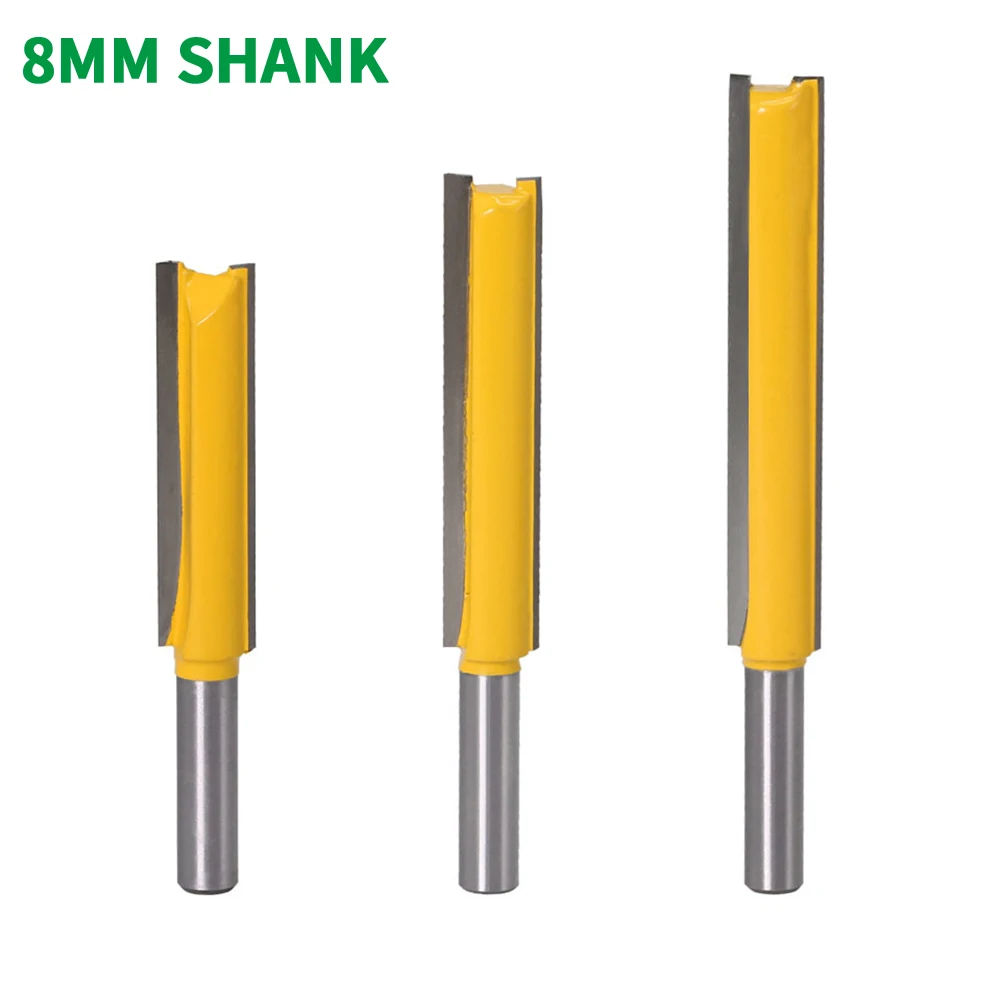 

1PC 8MM Shank Milling Cutter Wood Carving Straight Dado Router Bit 1/2" Dia. X 3" Length Woodworking Cutter Wood Cutting Tool