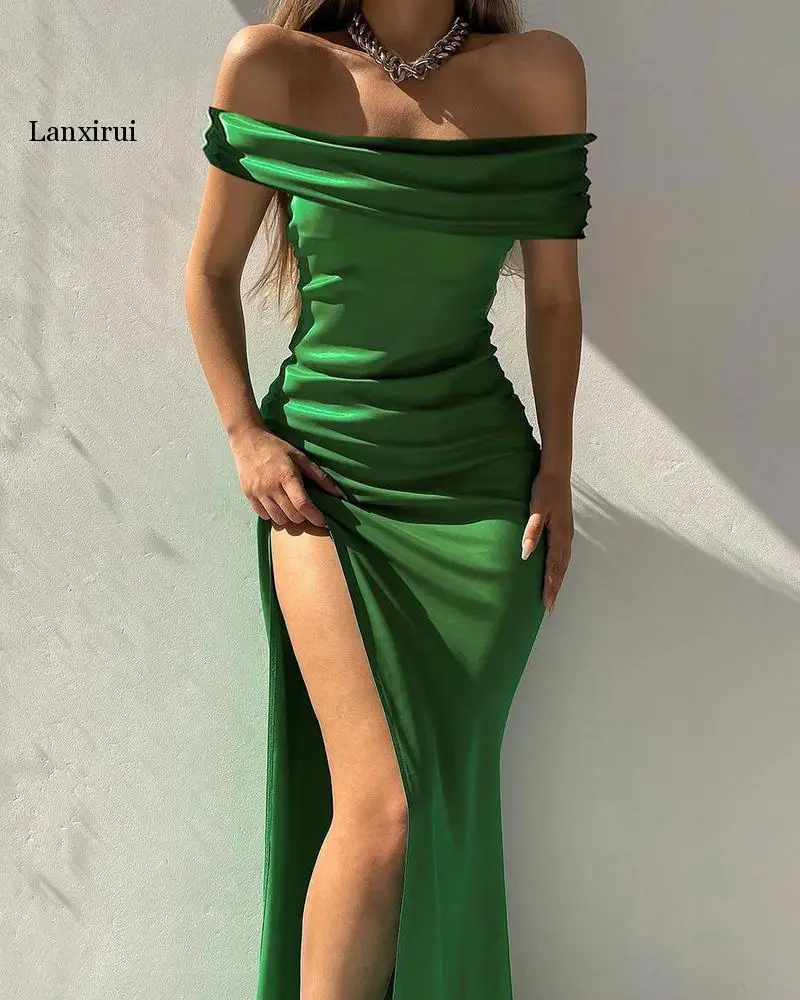 Женское атласное вечернее платье с высоким разрезом, зеленое платье до щиколотки с открытыми плечами и разрезом, весна-лето 2022
Женское атласное вечернее платье с высоким разрезом, зеленое платье до щиколотки с открытыми плечами и разрезом, весна-лето 2022