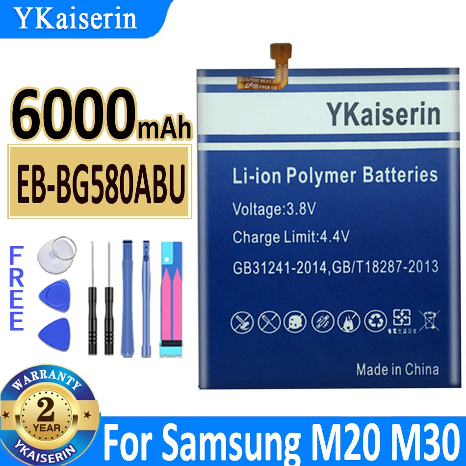YKaiserin For Samsung EB-BG580ABU Battery For Samsung Galaxy M20 M30 SM-M205F Genuine Replacement Phone Battery 6000mAh
YKaiserin For Samsung EB-BG580ABU Battery For Samsung Galaxy M20 M30 SM-M205F Genuine Replacement Phone Battery 6000mAh