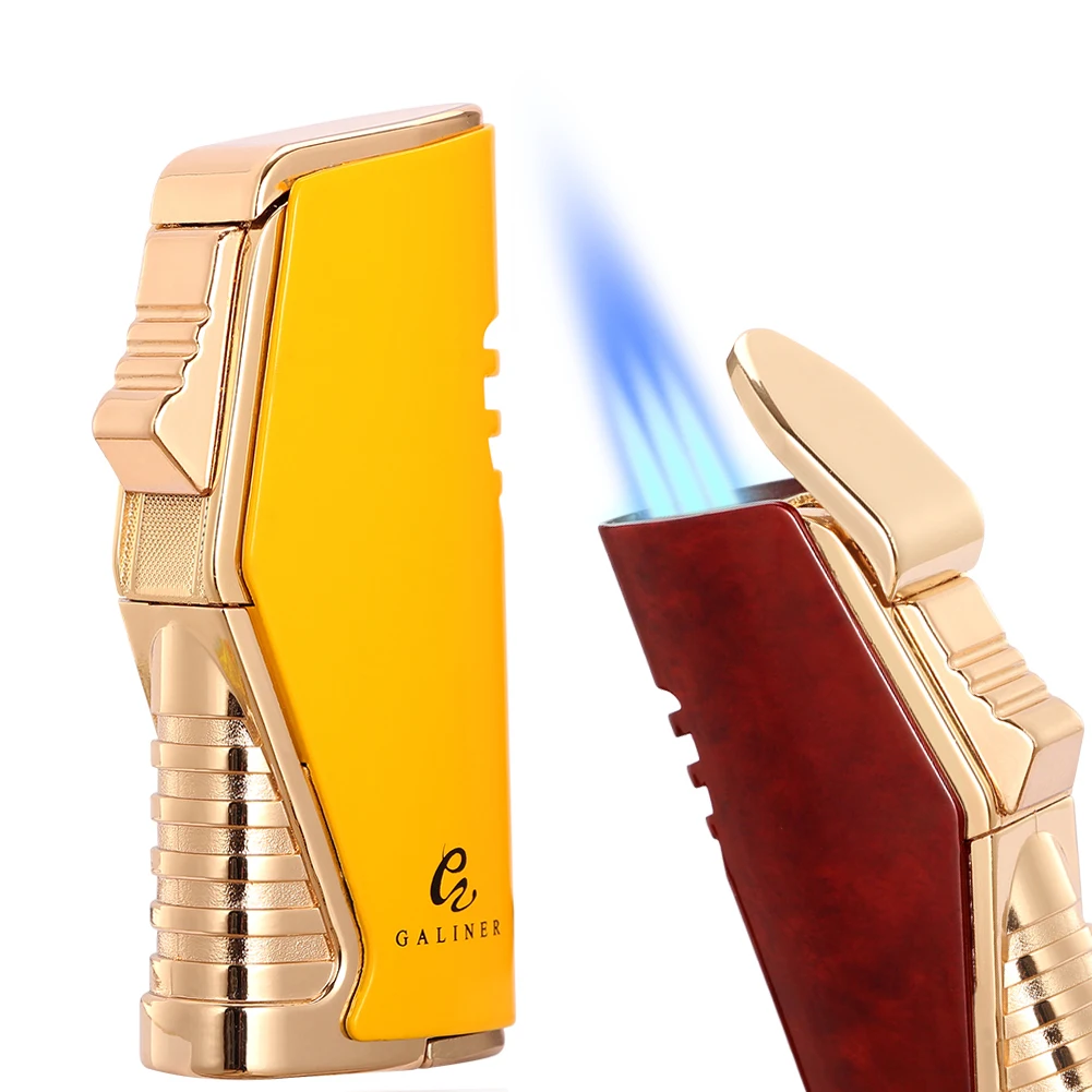 

GALINER Cigar Lighter With Punch Metal Torch Jet Butane Flame Gas Lighters Windproof Smoking Accessories Puro Lighter Charuto