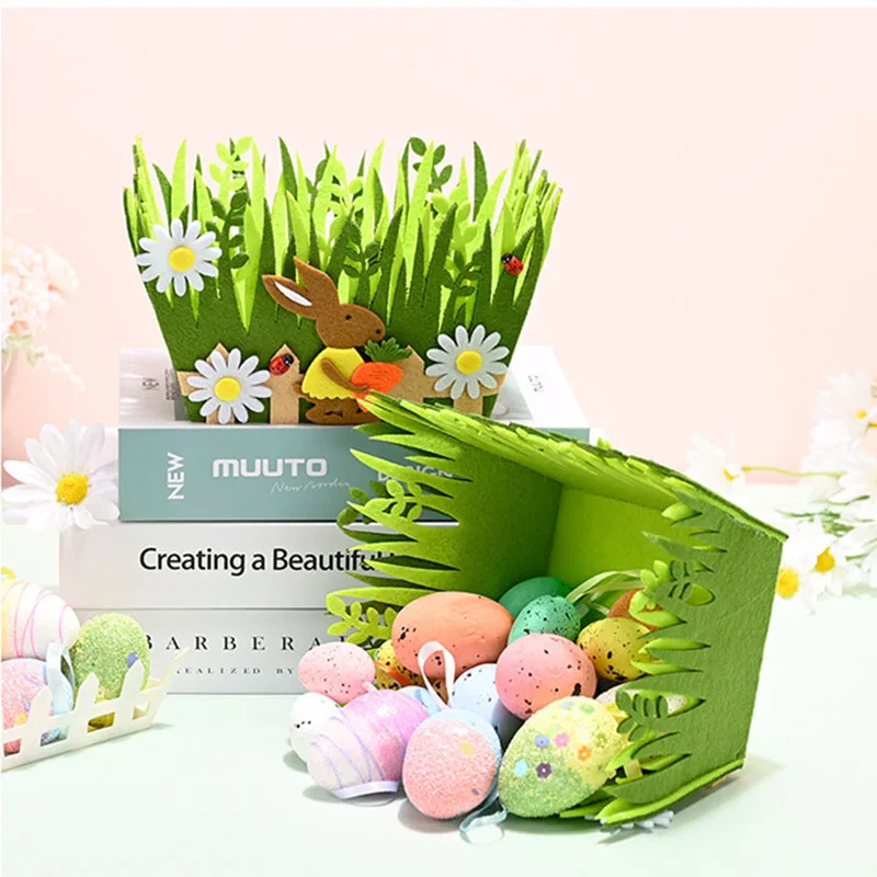 Easter Decorations Green Non-Woven Basket Place The Eggs Grass Basket Easter Party Decoration Gifts For Children Prop
Easter Decorations Green Non-Woven Basket Place The Eggs Grass Basket Easter Party Decoration Gifts For Children Prop