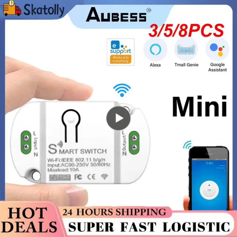 3/5/8PCS Wifi Smart Switch Timer Breaker Module Mini 10a Wireless Switches Smart Home Automation
3/5/8PCS Wifi Smart Switch Timer Breaker Module Mini 10a Wireless Switches Smart Home Automation