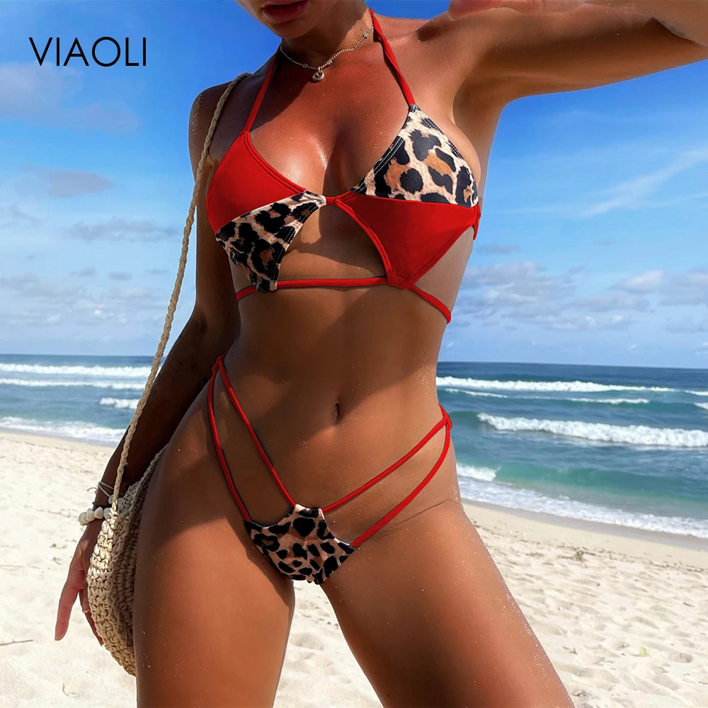 Summer New Colorblock Backless Swimsuit Sexy Leopard Print Ladies Strap Fashion Bikini Sexy Thong With Chest Pad Swimsuit Suit
Summer New Colorblock Backless Swimsuit Sexy Leopard Print Ladies Strap Fashion Bikini Sexy Thong With Chest Pad Swimsuit Suit