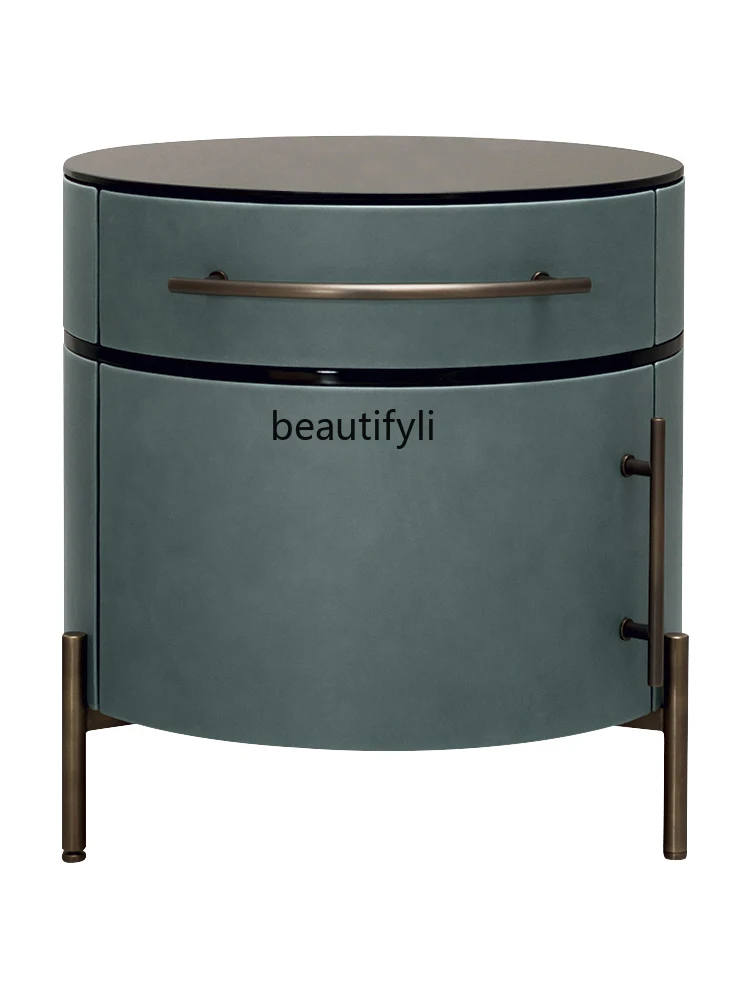 zqLeather Bedside Table Blue Light Luxury Minimalist Bedroom Round Bedside Cabinet Storage
zqLeather Bedside Table Blue Light Luxury Minimalist Bedroom Round Bedside Cabinet Storage