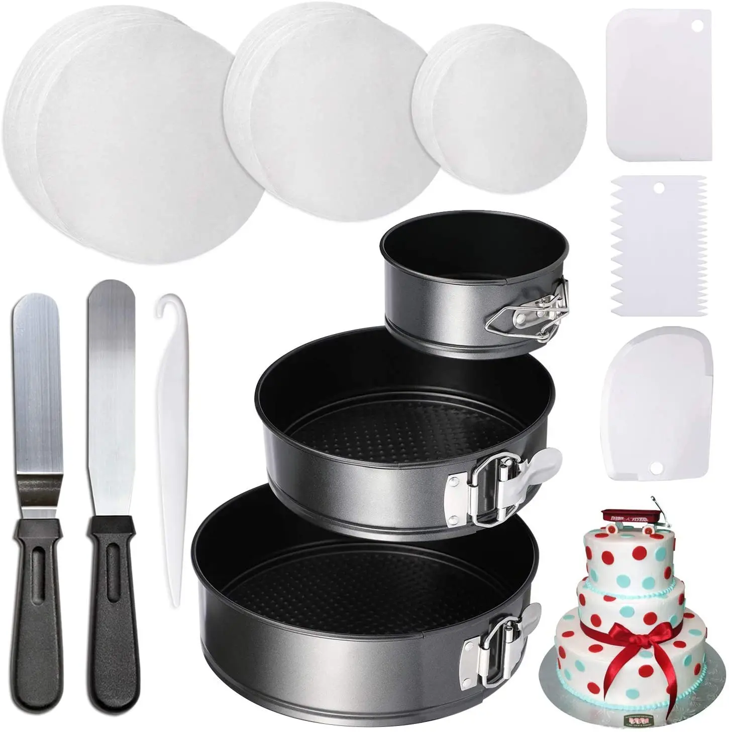 stainless steel springform cheesecake pan and 150-piece parchment paper liners 4" 7" 9" non-stick round bakeware cake pan 2 icin
stainless steel springform cheesecake pan and 150-piece parchment paper liners 4" 7" 9" non-stick round bakeware cake pan 2 icin