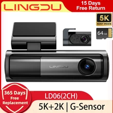 LINGDU LD06 Dash Cam 5K Front 2K Rear Cam Car DVR 5.8Gh WiFi GPS Support BT Voice Control 24H Parking Monitor WDR Night Vision