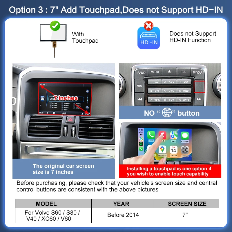 Беспроводной модуль Carplay для Volvo V40 V60 XC60 S60 S80 (до 2014 года) с поддержкой Android Auto, Mirror Link, экраном и камерой
Беспроводной модуль Carplay для Volvo V40 V60 XC60 S60 S80 (до 2014 года) с поддержкой Android Auto, Mirror Link, экраном и камерой