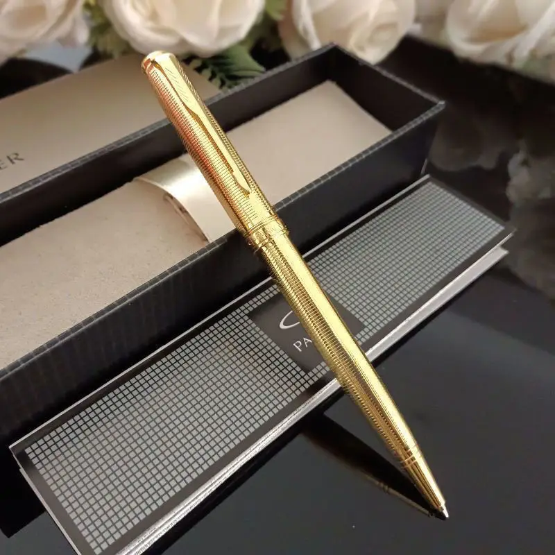 

Classic Design Metal Ballpoint Pen Parker Drow Series Silver Plated Plaid Ballpoint Business Office Signature Ballpoint Pen Gift