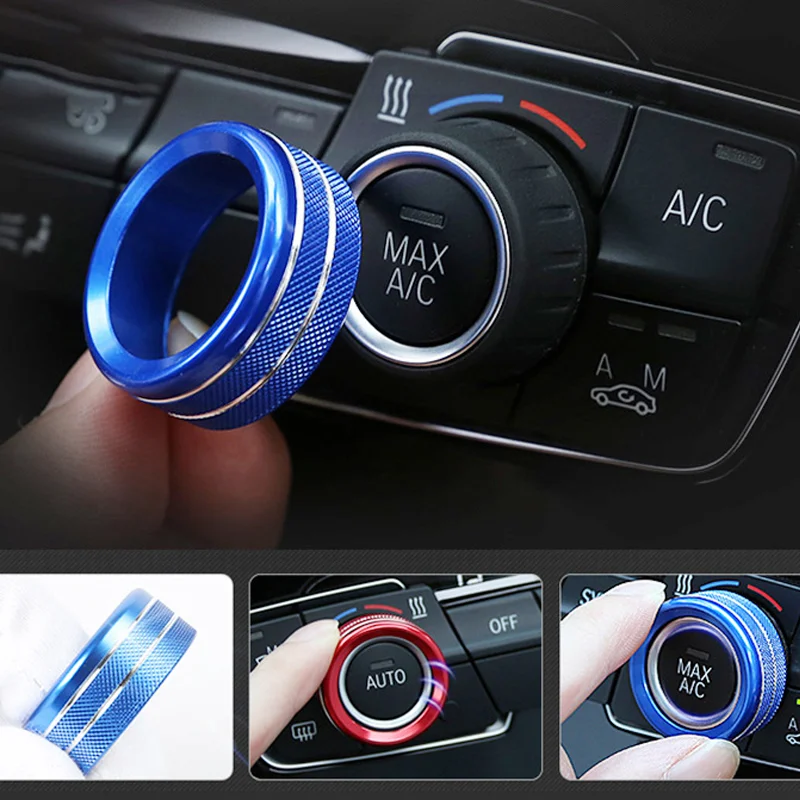 

Auto Air Condition Knob Audio Control Button Circle Decoration Cover For BMW F30 F34 F20 F21 F36 F46 X1 F48 Car Accessories