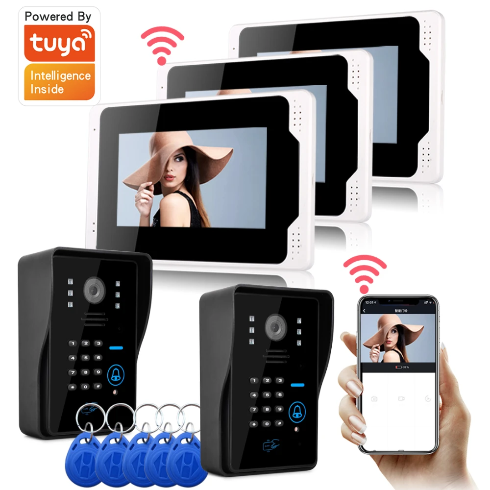 Tuya Smart Home WiFi Intercom System,Outdoor Video Doorbell Camera 1080P Wired,7 Inch Touch Screen,Talk,Record,Unlock
Tuya Smart Home WiFi Intercom System,Outdoor Video Doorbell Camera 1080P Wired,7 Inch Touch Screen,Talk,Record,Unlock