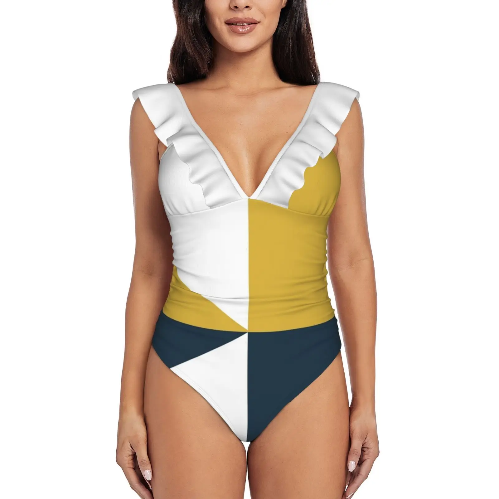 Женский слитный купальник-монокини с оборками, голубой светильник Светло-горчично-желтый купальник с цветными вставками, купальник для пля...
Женский слитный купальник-монокини с оборками, голубой светильник Светло-горчично-желтый купальник с цветными вставками, купальник для пля...