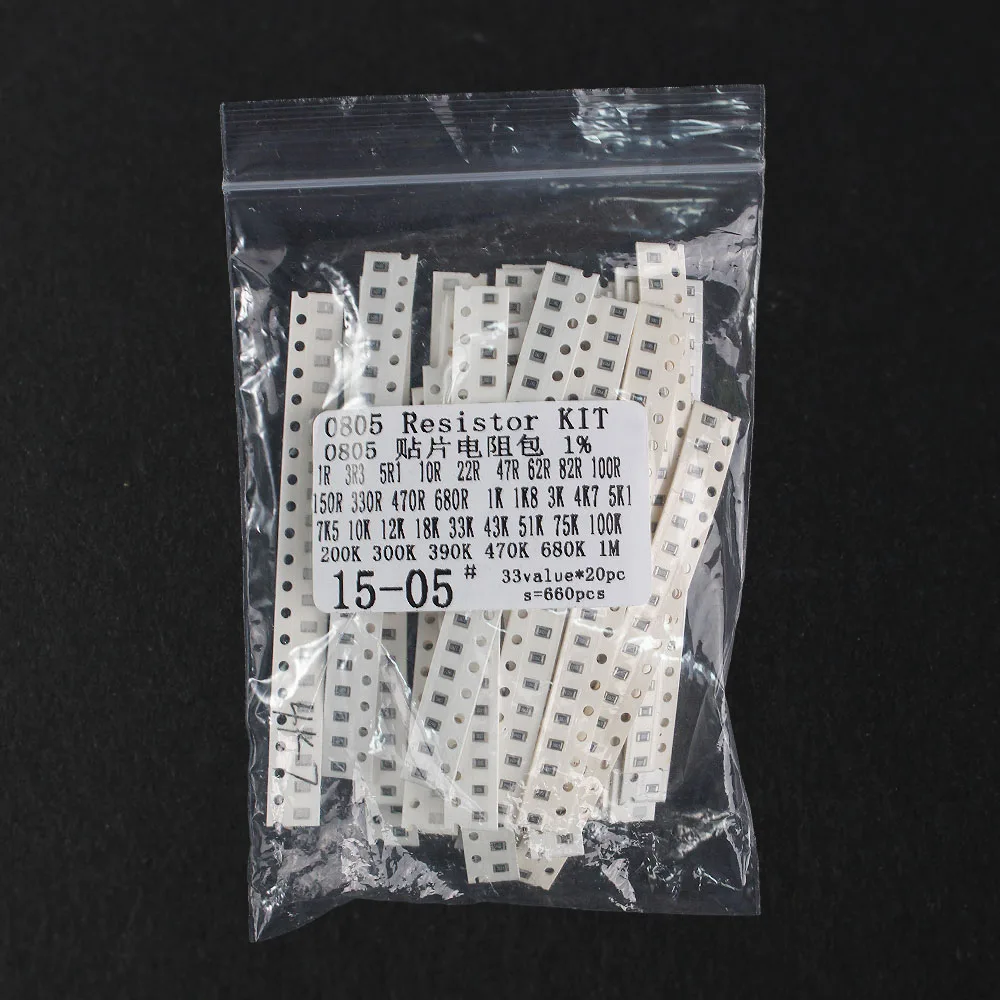 660PCS/Set 0603 0805 1206 1210 SMD Resistor Pack Assorted Kit,1 ohm ~ 1M 33 values*20pcs 1% Chip Resistor diy electronic kit
660PCS/Set 0603 0805 1206 1210 SMD Resistor Pack Assorted Kit,1 ohm ~ 1M 33 values*20pcs 1% Chip Resistor diy electronic kit