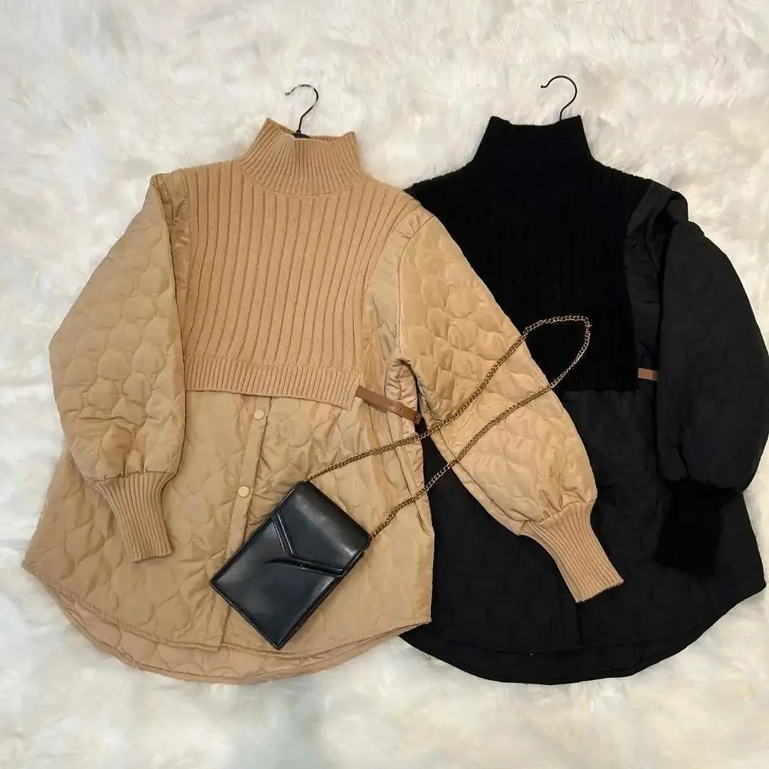 Large Size Turtleneck Sweater Parkas Women's Fleece Winter Coat Thick Korean Simple Loose Stitching Knit Bottoming Puffer Jacket
Large Size Turtleneck Sweater Parkas Women's Fleece Winter Coat Thick Korean Simple Loose Stitching Knit Bottoming Puffer Jacket