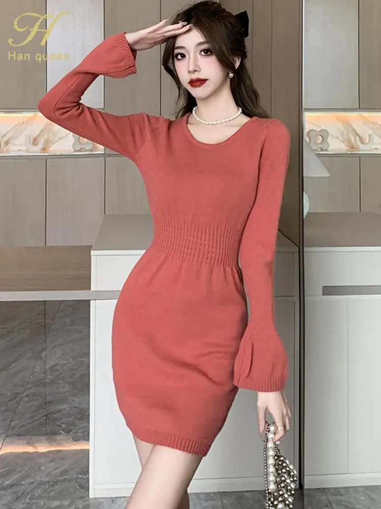 H Han Queen 2024 Spring Fashion Stretch Knitted Pencil Short Dresses Simple O-Neck Casual Bodycon Party Women's Elegant Dresses
H Han Queen 2024 Spring Fashion Stretch Knitted Pencil Short Dresses Simple O-Neck Casual Bodycon Party Women's Elegant Dresses