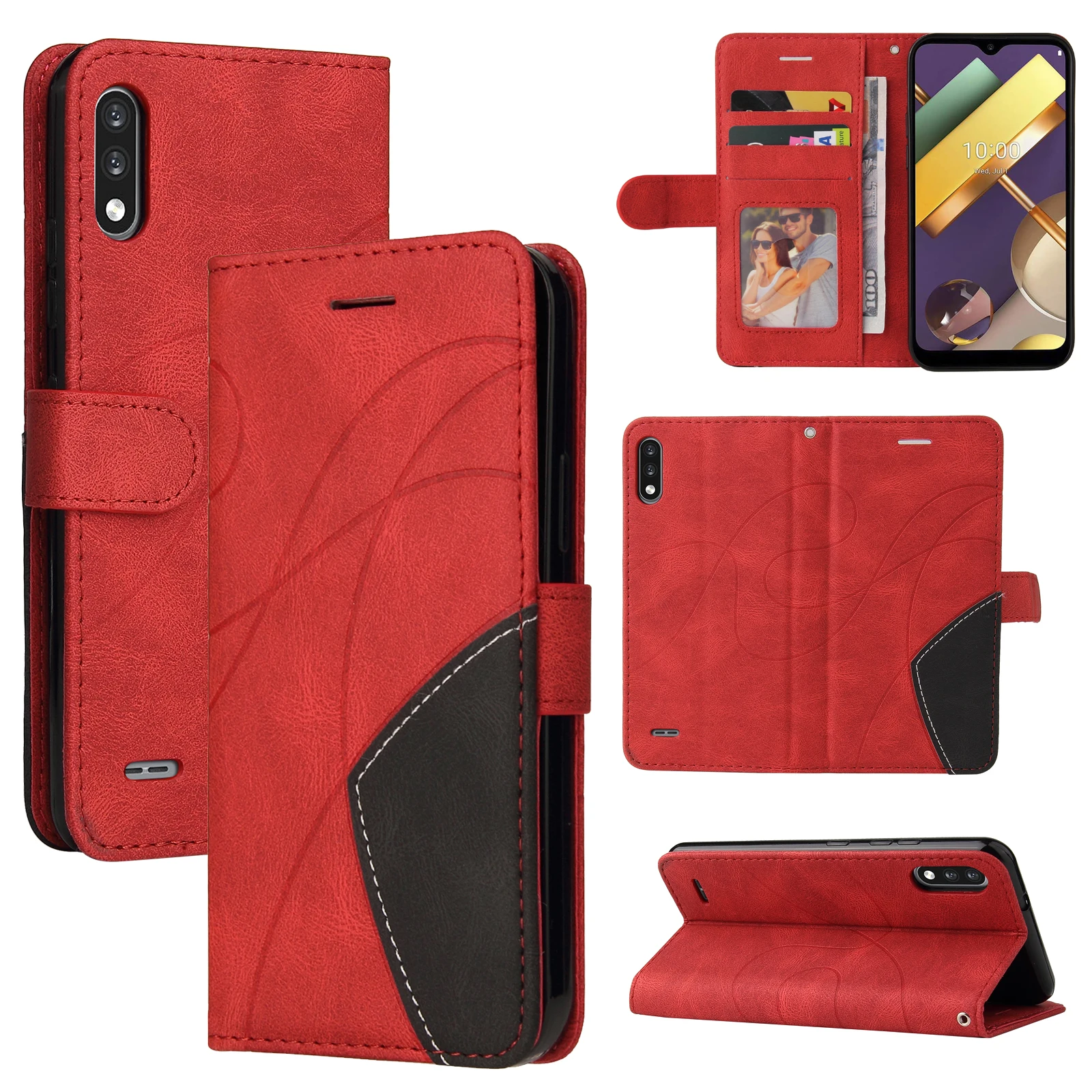 

Case For LG K22 Plus Retro Leather Magnetic Wallet Flip Cover Anti-shock and Anti-drop Card Slots Style Cover For LG K22 Plus
