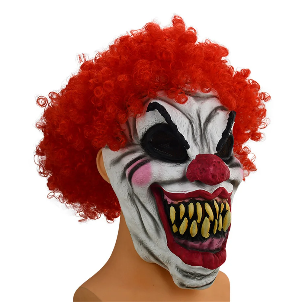 Joker Crazy Creepy Scary Halloween Clown Mask Sinister Smile Red Hair Latex Killer Movie Cosplay Props Adult Latex Full Head 
Joker Crazy Creepy Scary Halloween Clown Mask Sinister Smile Red Hair Latex Killer Movie Cosplay Props Adult Latex Full Head