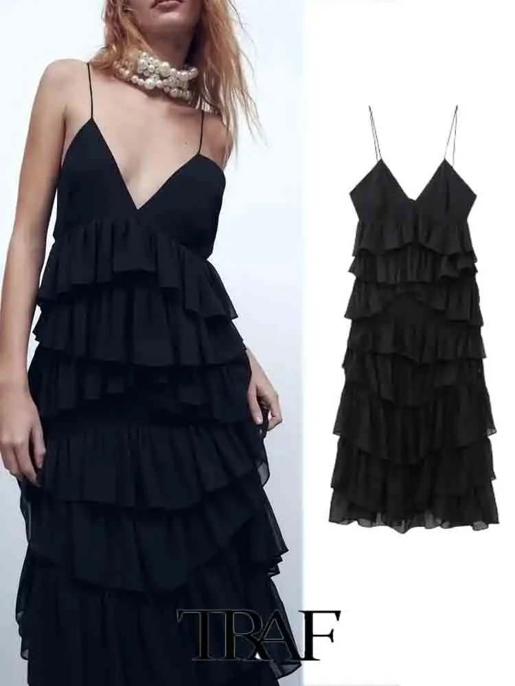 TRAF 2022 Women Dress Vintage New Fashion Cascade Decorative Long Strap Sleeveless Dress Woman Lady Female Dress
TRAF 2022 Women Dress Vintage New Fashion Cascade Decorative Long Strap Sleeveless Dress Woman Lady Female Dress