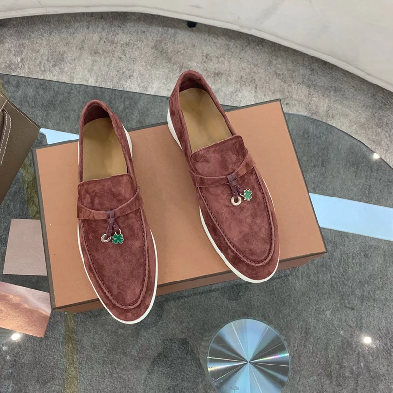 Italy Suede Calfskin Walk Loafers for Women Nude Shoes Slip On Round Toe Driving Metal Women Shoes Buckle Casual Flats Mules
Italy Suede Calfskin Walk Loafers for Women Nude Shoes Slip On Round Toe Driving Metal Women Shoes Buckle Casual Flats Mules