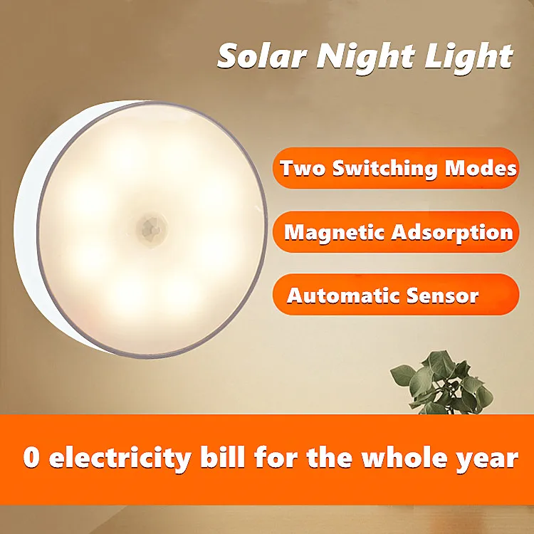 Solar LED Night Light Home Intelligent Body Induction Light Automatic Charging Induction Brightness Wireless or USB Charging MX
Solar LED Night Light Home Intelligent Body Induction Light Automatic Charging Induction Brightness Wireless or USB Charging MX