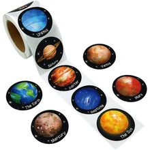 100-500PCS Solar System Planet Paper Sticker Outer Space Birthday Party Decor Sealing Label Kids Astronomy DIY Paper Tag