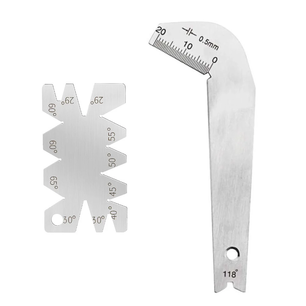 2 Pcs Bit Pattern Drill Template Gauge Welding Inspect Tool Drill Diameter Angle Gauge Cutting Angle Gauge Measurement Tools
2 Pcs Bit Pattern Drill Template Gauge Welding Inspect Tool Drill Diameter Angle Gauge Cutting Angle Gauge Measurement Tools