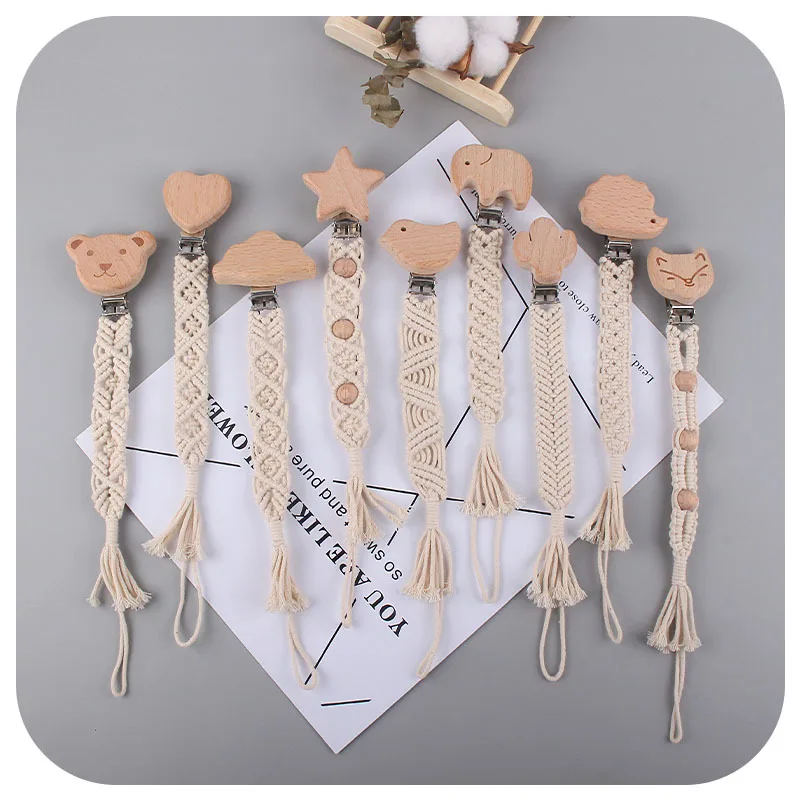 New Baby Handmade Weave Pacifier Chain Beech Wood Clips Cotton Nipple Holder for Baby Nursing Leash Strap Dummy Clips Accessory
New Baby Handmade Weave Pacifier Chain Beech Wood Clips Cotton Nipple Holder for Baby Nursing Leash Strap Dummy Clips Accessory