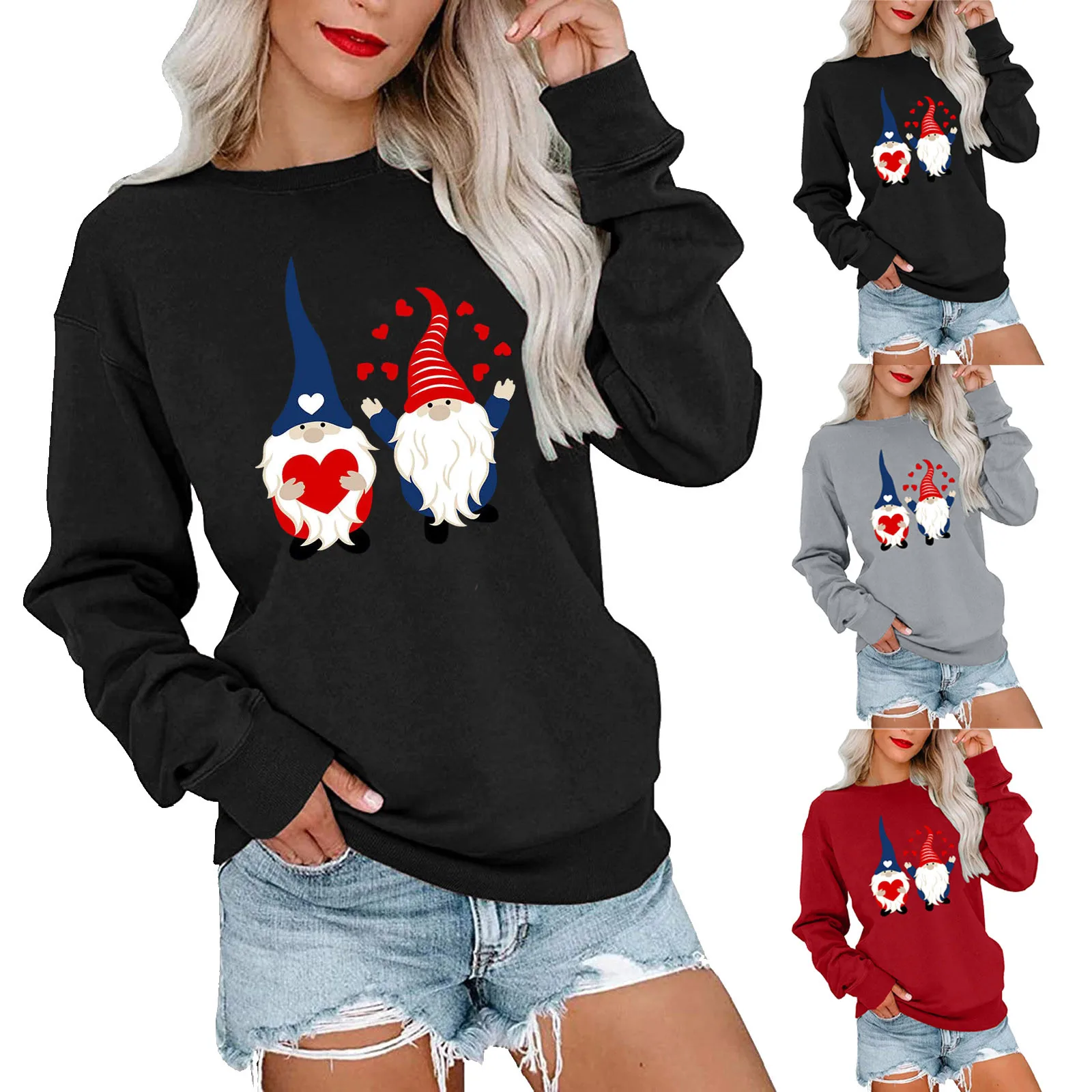 Pullover Sweaters Womens Fashion Valentine's Day Print Round Neck Hoodless Sweater Long Sleeve Top Winged Sweater
Pullover Sweaters Womens Fashion Valentine's Day Print Round Neck Hoodless Sweater Long Sleeve Top Winged Sweater