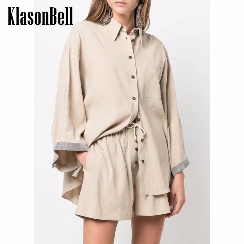 3.17 MadgeDutti Summer New Linen Cuff Beading Decoration Single Breasted Loose Shirt + Lace-up Shorts Casual Set Women
3.17 MadgeDutti Summer New Linen Cuff Beading Decoration Single Breasted Loose Shirt + Lace-up Shorts Casual Set Women