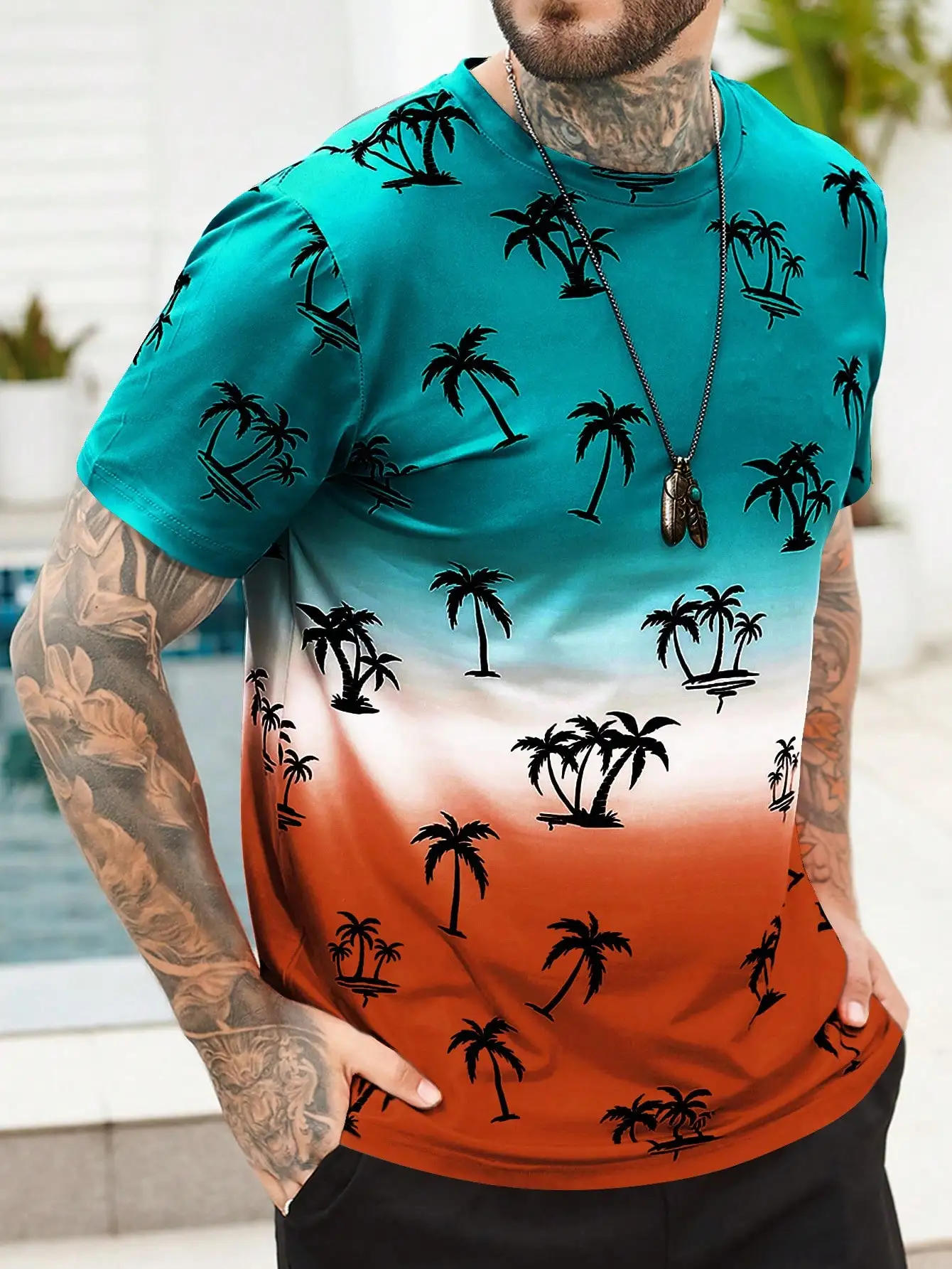Summer T Shirt For Men Clothing Hawaiian Coconut Tree Pattern O-Neck Tops Harajuku Short Sleeve Tops Tees Men's Casual T-shirt
Summer T Shirt For Men Clothing Hawaiian Coconut Tree Pattern O-Neck Tops Harajuku Short Sleeve Tops Tees Men's Casual T-shirt