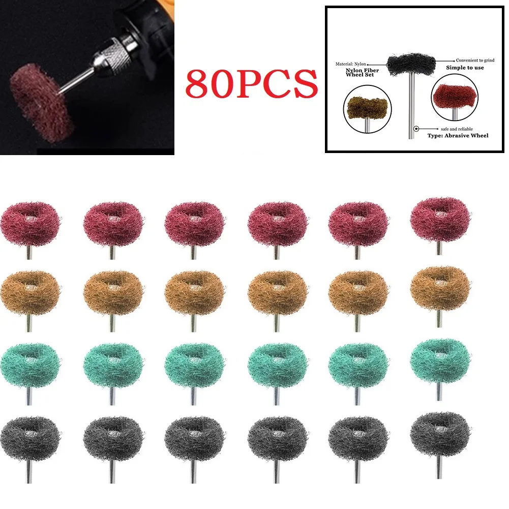 80 Pcs Mini Polishing Head Scouring Pad Brush Nylon Fiber Grinding Head Polishing Wheel 3mm Shank For Rotary Tools Grinder
80 Pcs Mini Polishing Head Scouring Pad Brush Nylon Fiber Grinding Head Polishing Wheel 3mm Shank For Rotary Tools Grinder