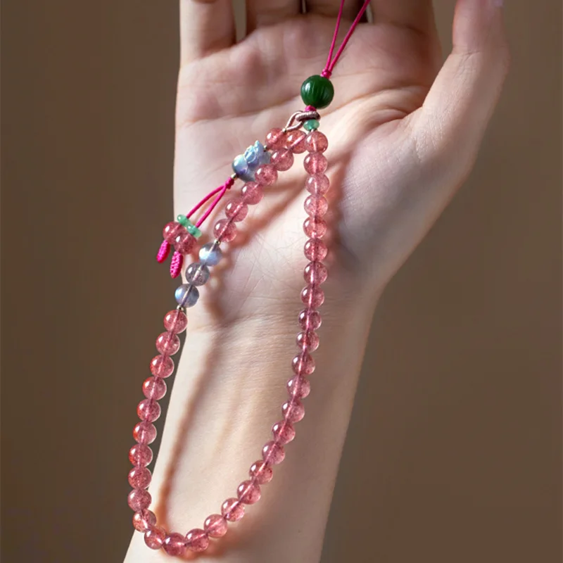 Natural Strawberry Crystal Mobile Phone Chain Hanger Wrist Mobile Phone Hanger Art Retro Style Pixiu Pendant Jewelry Accessories
Natural Strawberry Crystal Mobile Phone Chain Hanger Wrist Mobile Phone Hanger Art Retro Style Pixiu Pendant Jewelry Accessories