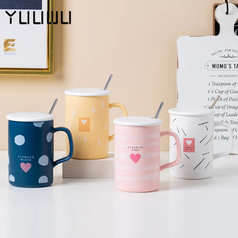 Cartoon Cute Ceramic Mug Creative Heart Coffee Cup with Lid Spoon Breakfast Simple Milk Cup Coffee Mug Water Cup Home Drinkware
Cartoon Cute Ceramic Mug Creative Heart Coffee Cup with Lid Spoon Breakfast Simple Milk Cup Coffee Mug Water Cup Home Drinkware