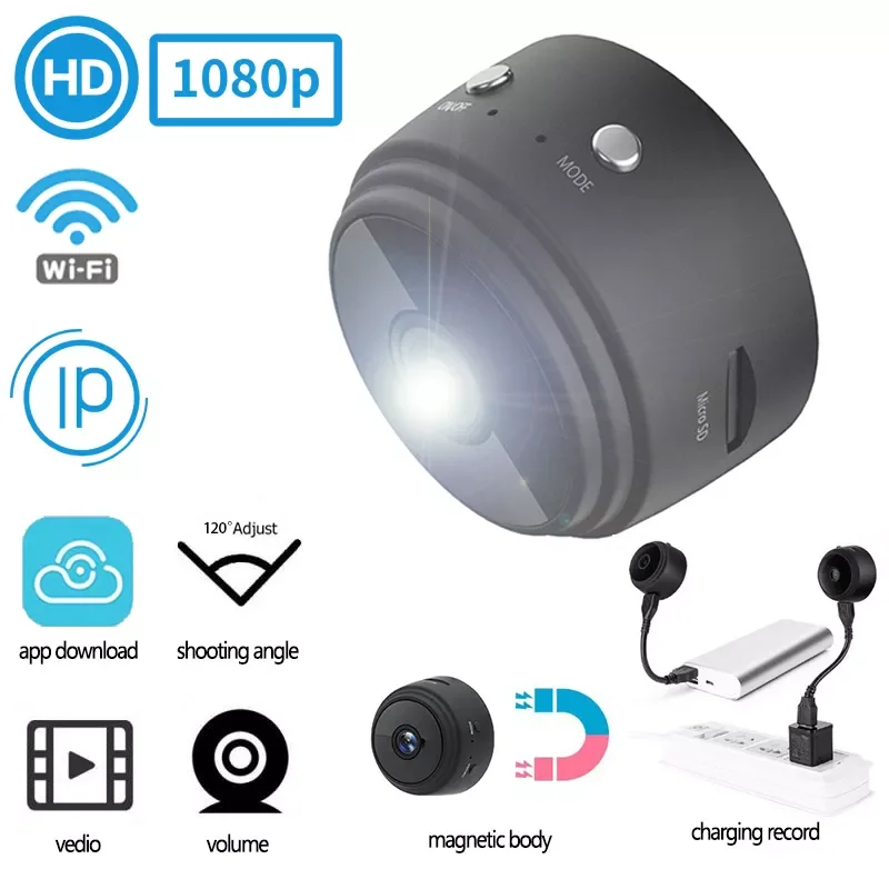 Мини-камера A9, Wi-Fi, 1080p HD, ночная версия, микродиктофон, беспроводная записывающая видеокамера, IP-камера видеонаблюдения, новая распродажа
Мини-камера A9, Wi-Fi, 1080p HD, ночная версия, микродиктофон, беспроводная записывающая видеокамера, IP-камера видеонаблюдения, новая распродажа