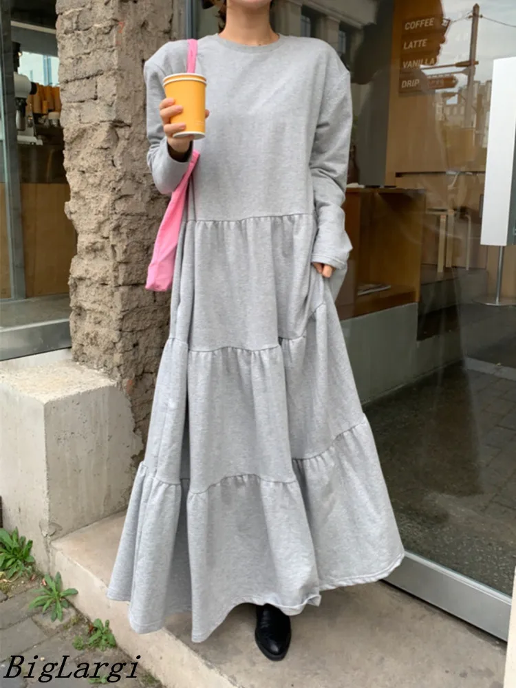 Vintage Elegant Ruffle Pleated Hoodies Dress Women Office Long Ladies Dresses Chic New 2023 Casual Loose Dress Female
Vintage Elegant Ruffle Pleated Hoodies Dress Women Office Long Ladies Dresses Chic New 2023 Casual Loose Dress Female
